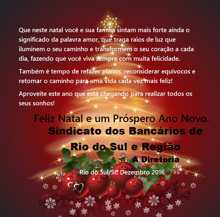 Mensagem de Natal e Ano Novo - Sindhotéis Foz do Iguaçu