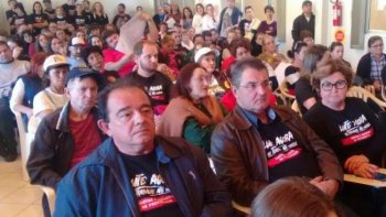 GREVE GERAL -  FOTOS, SINDICATO DOS BANCRIOS DE RIO DO SUL E REGIO PARTICIPANDO