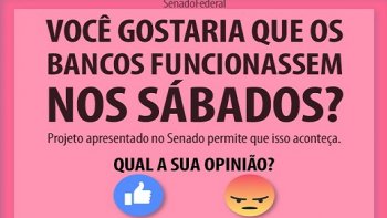 PROJETO PERMITE QUE BANCOS FUNCIONEM AOS SBADOS. VOC CONCORDA?