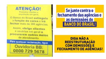 HOJE  DIA DE MANIFESTAES CONTRA O DESMONTE DO BB