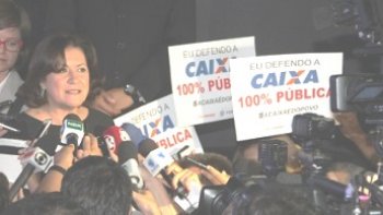 BANCRIOS DEFENDEM CAIXA 100% PBLICA NA POSSE DE MIRIAM BELCHIOR 