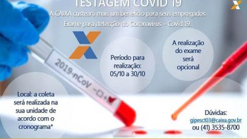 COVID-19  - CAIXA AUTORIZA TESTAGEM EM SEUS FUNCIONRIOS