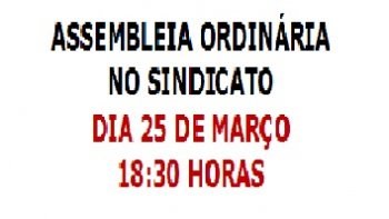 SINDICATO CONVOCA CATEGORIA PARA ASSEMBLEIA ORDINARIA