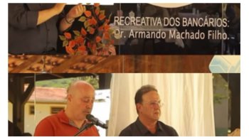 PRESIDENTE DA FEDERAO DOS BANCRIOS RECEBE HOMENAGEM EM REINAUGURAO DA SEDE RECREATIVA DOS BANCRIOS EM JARAGU DO SUL