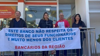 FEEB SP/MS DENUNCIA DEMISSES EM MASSA E FECHAMENTO DE AGNCIAS NO DIA NACIONAL DE LUTA NO ITA
